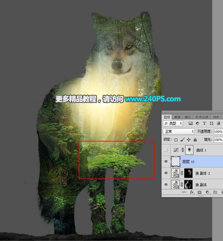 合成森林动物重影照片效果的PS教程
