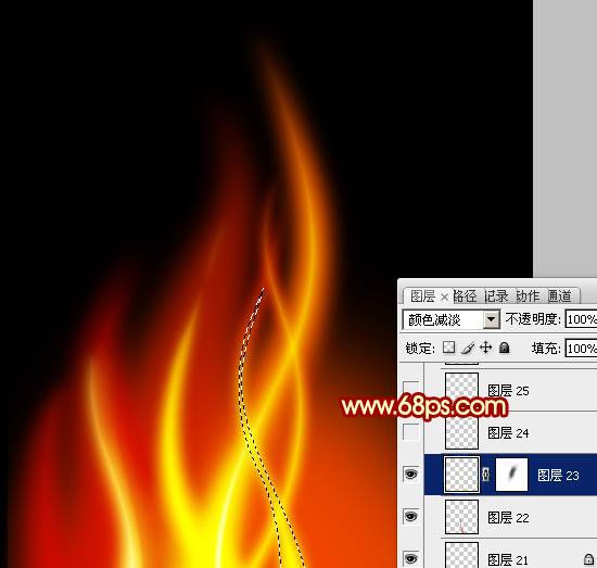 PS制作熊熊燃烧的动感火焰图案教程
