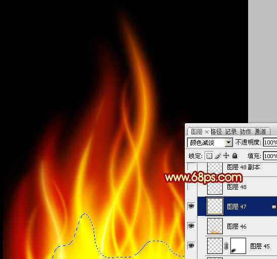 PS制作熊熊燃烧的动感火焰图案教程