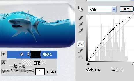 PS合成在玻璃瓶中游泳的鲨鱼图片