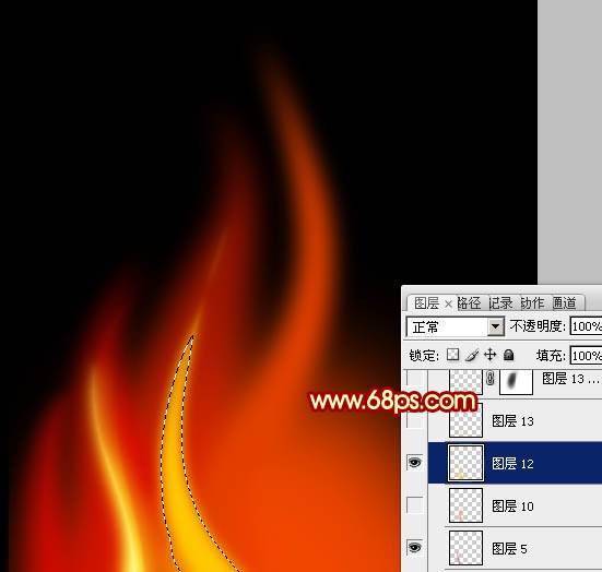 PS制作熊熊燃烧的动感火焰图案教程