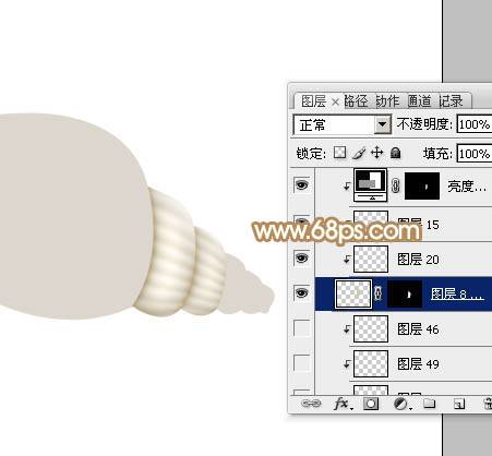 制作淡黄色逼真海螺图片实例的PS教程