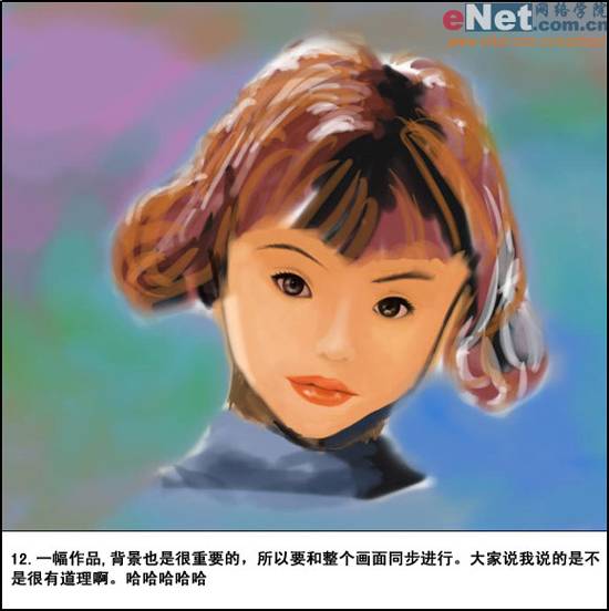 PS怎样鼠绘短发小女孩水彩素描照片