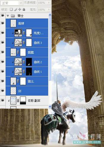 怎样合成梦幻天使骑士图片的PS教程