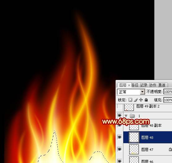 PS制作熊熊燃烧的动感火焰图案教程