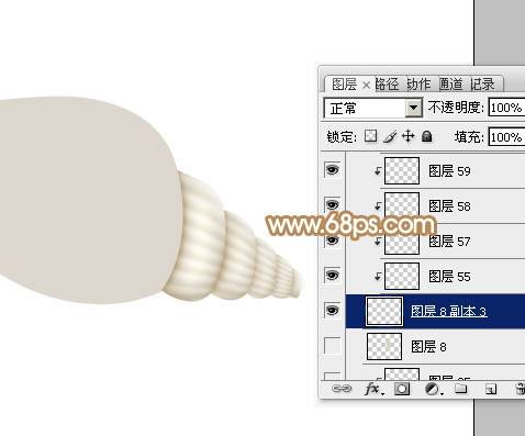 制作淡黄色逼真海螺图片实例的PS教程
