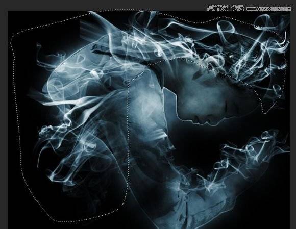 用PS合成天空中的烟雾人像照片效果