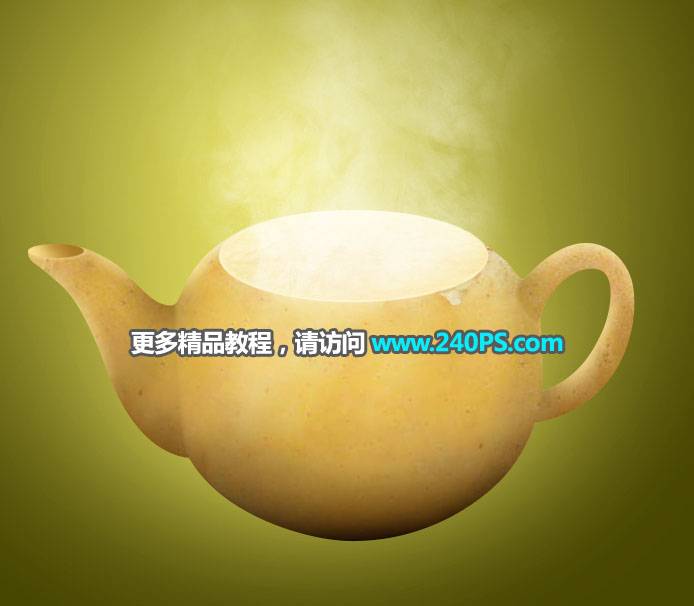 PS合成土豆纹理效果的创意茶壶图片