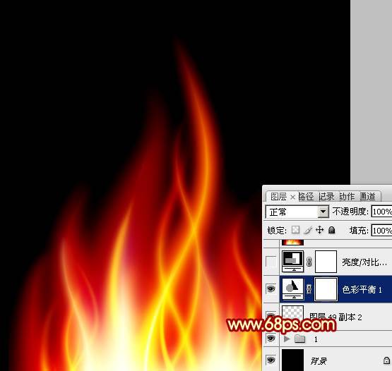PS制作熊熊燃烧的动感火焰图案教程
