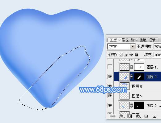 制作立体蓝色水晶心形图案的PS教程