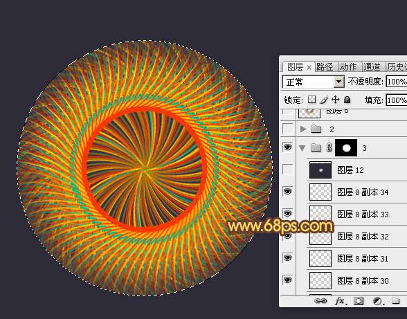 PS制作立体抽象的圆形光束编织图案