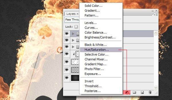 合成燃烧火焰扑克牌图片的PS教程