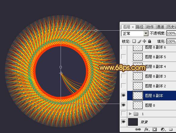 PS制作立体抽象的圆形光束编织图案