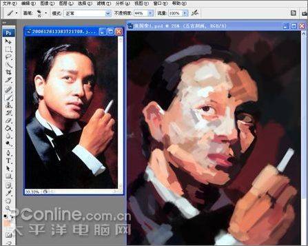 鼠绘张国荣油画效果的PS教程