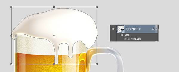Photoshop制作装满啤酒的玻璃酒杯图片