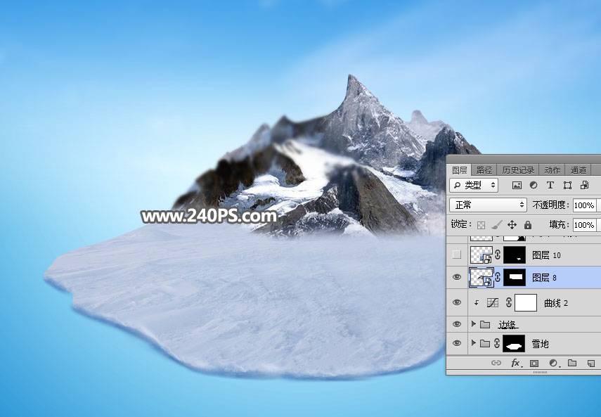 合成3D立体冬季滑雪场景图片的PS教程