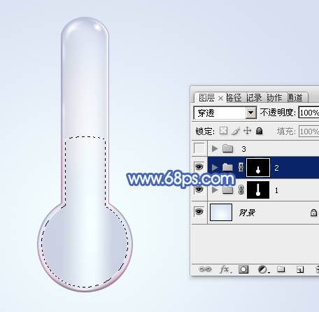 用PS制作一支造型精美的温度计图标