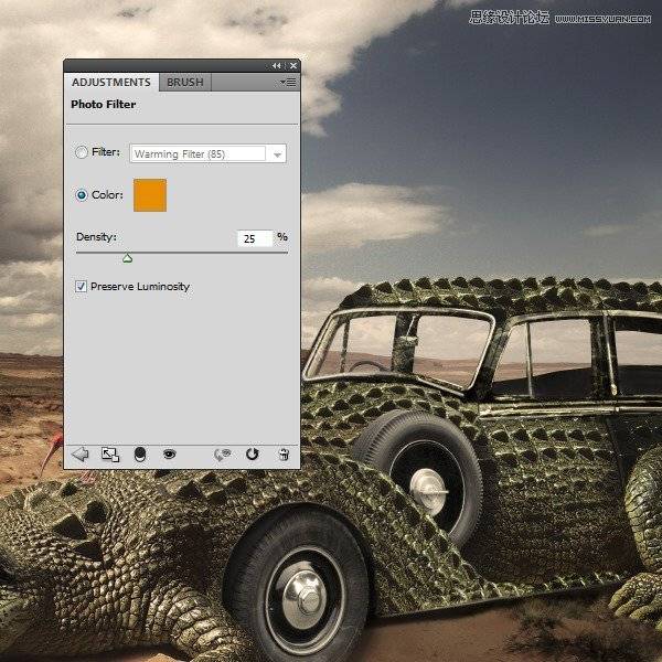 合成逼真超酷鳄鱼汽车图片的PS教程