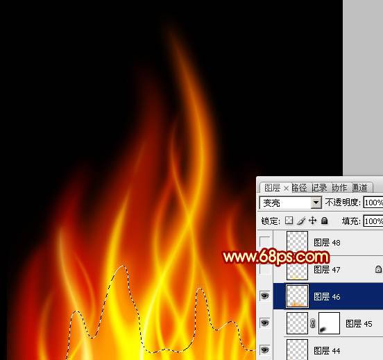 PS制作熊熊燃烧的动感火焰图案教程