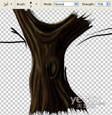 用PS鼠绘梦幻色彩的卡通树木