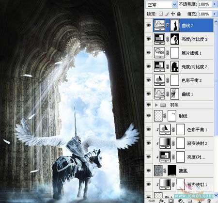 怎样合成梦幻天使骑士图片的PS教程
