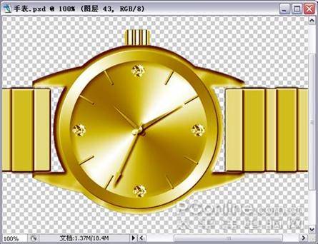 制作钻石闪耀黄金手表的PS教程