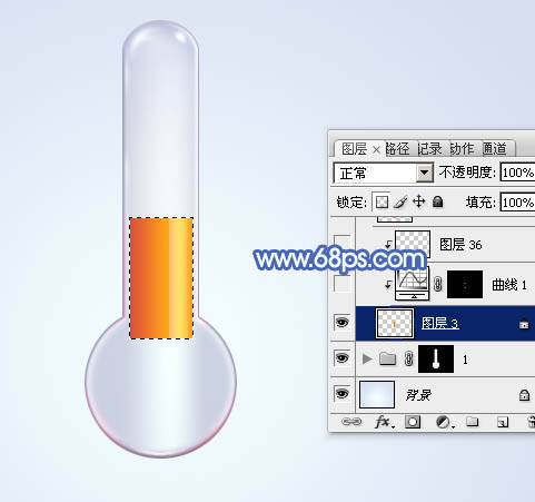 用PS制作一支造型精美的温度计图标