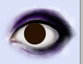PS鼠绘涂有紫色眼影的眼睛照片