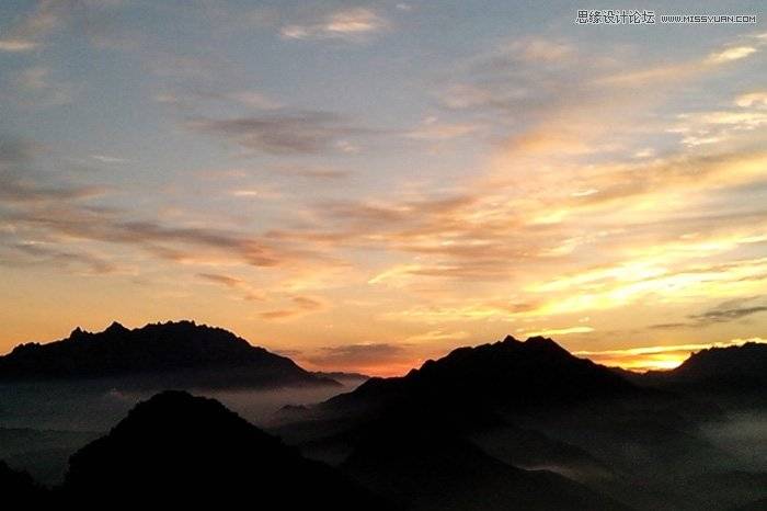 PS调出唯美夕阳天空背景大气婚纱照片