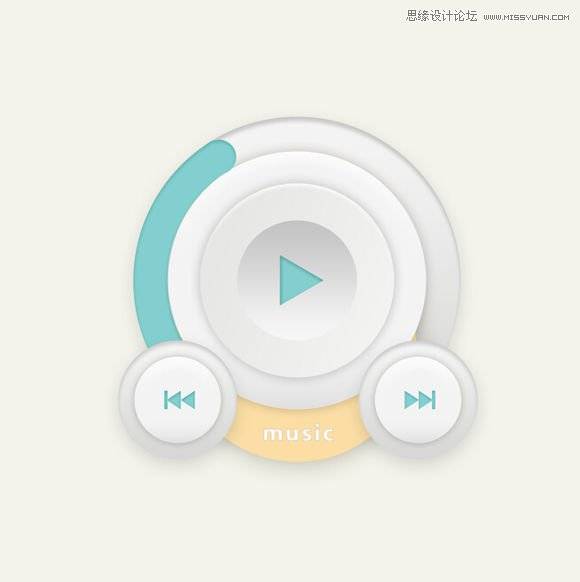 PS绘制简单漂亮的圆形音乐播放器图片