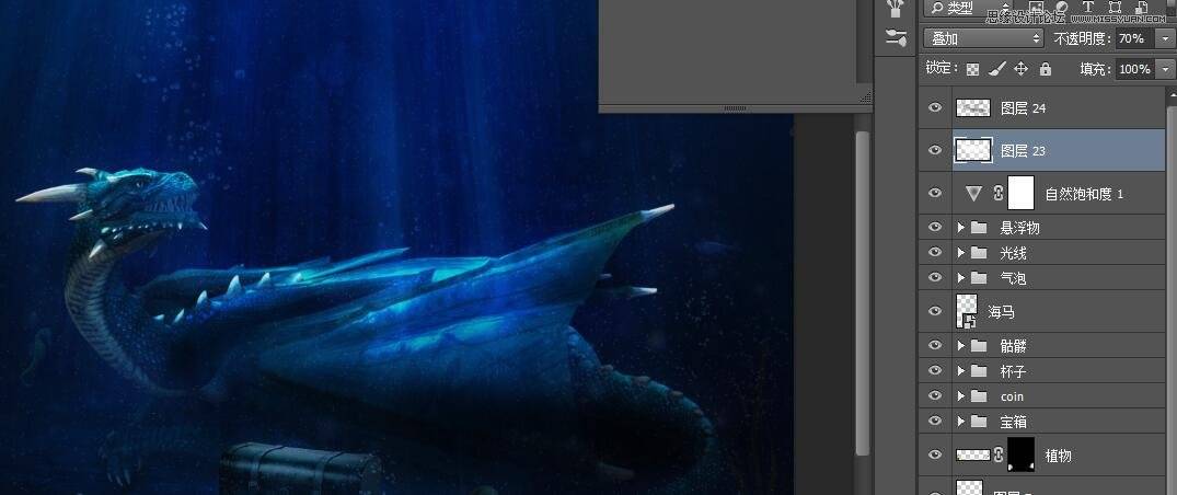 合成深海海底怪兽宝藏图片的PS教程