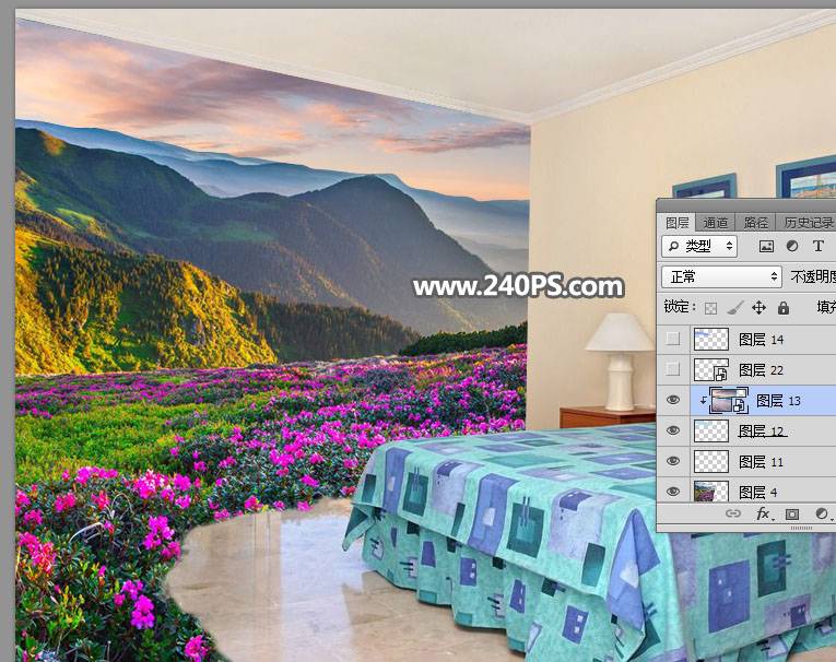 合成创意风景卧室场景图片的PS教程