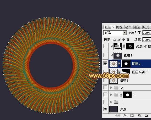 PS制作立体抽象的圆形光束编织图案