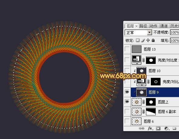 PS制作立体抽象的圆形光束编织图案