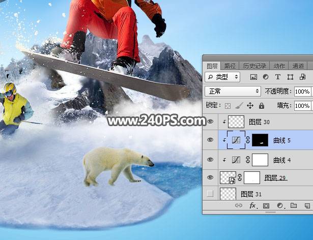 合成3D立体冬季滑雪场景图片的PS教程