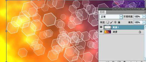 PS滤镜打造霓虹色彩的六边图形