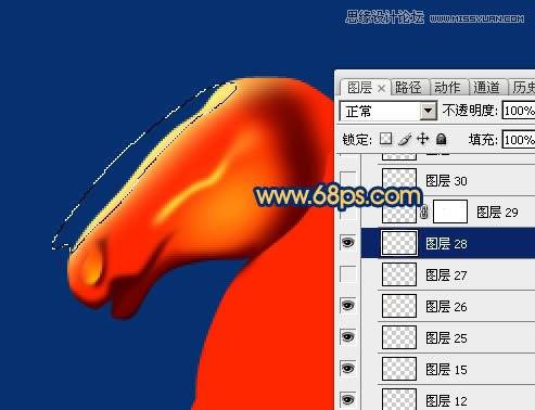鼠绘立体效果金色马头图片的PS教程