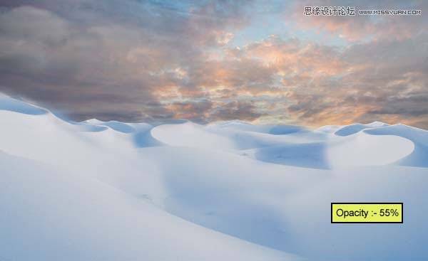 合成漂亮冬季雪景城堡图片的PS教程