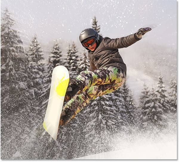用Photoshop滤镜增强滑雪照片的动感效果