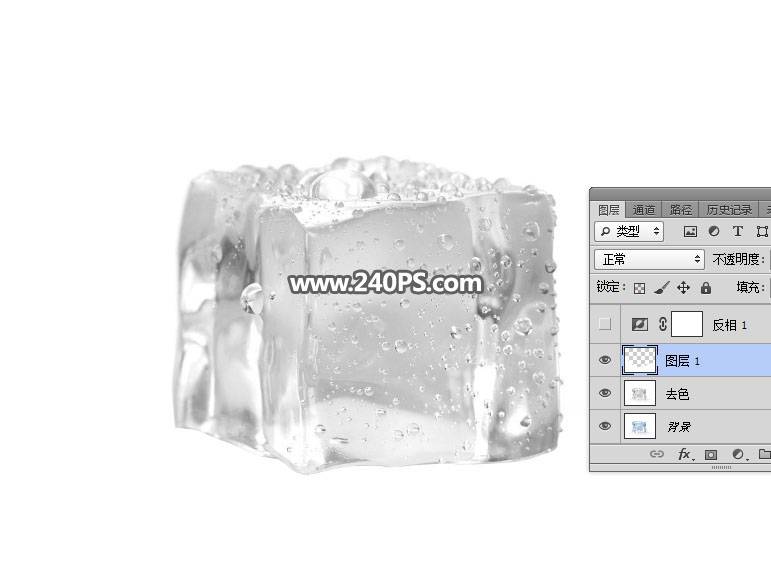 抠取半透明冰块图片换背景的PS技巧