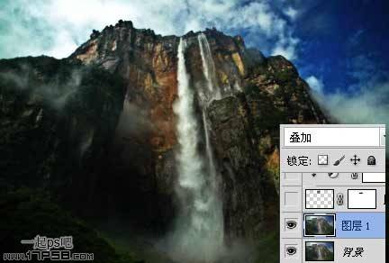 Photoshop制作火焰熔岩山体照片效果