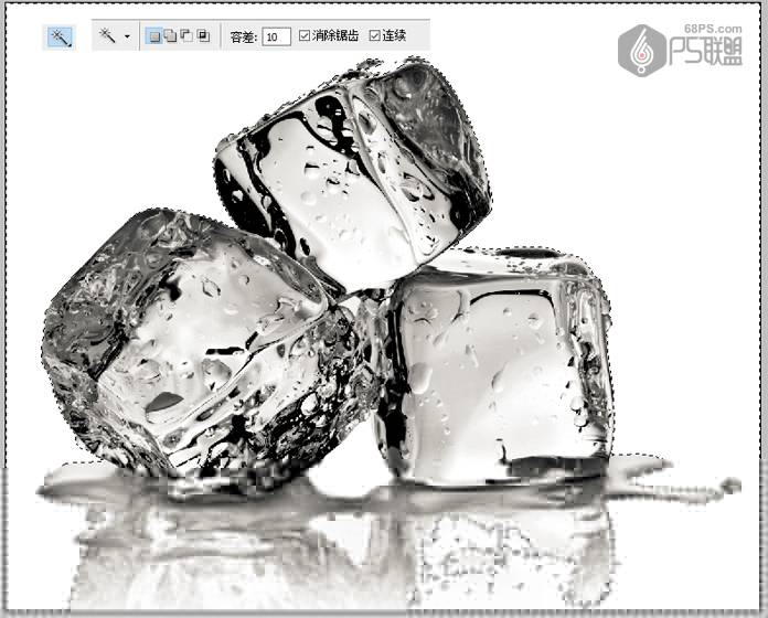 抠取晶莹透明冰块图片的PS抠图教程