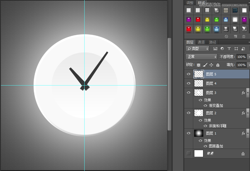 绘制盘子样式时尚钟表图片的PS教程