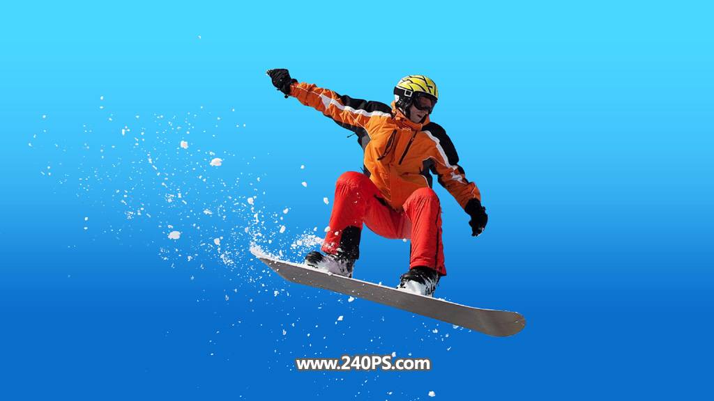 抠出冬季滑雪运动员人物图片的PS教程